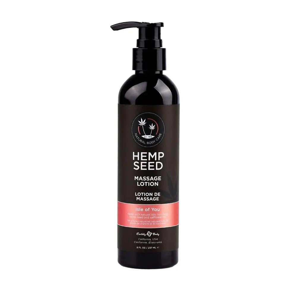 Hemp Seed Massage Lotion - Isle Of You (Coconut Water, Citrus & Vanilla) Scented - 237 ml Bottle Earthly Body Discreet Intimate Essentials.