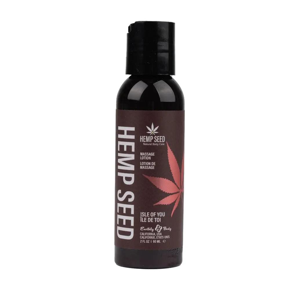 Hemp Seed Massage Lotion - Isle Of You (Coconut Water, Citrus & Vanilla) Scented - 59 ml Bottle Earthly Body Discreet Intimate Essentials.