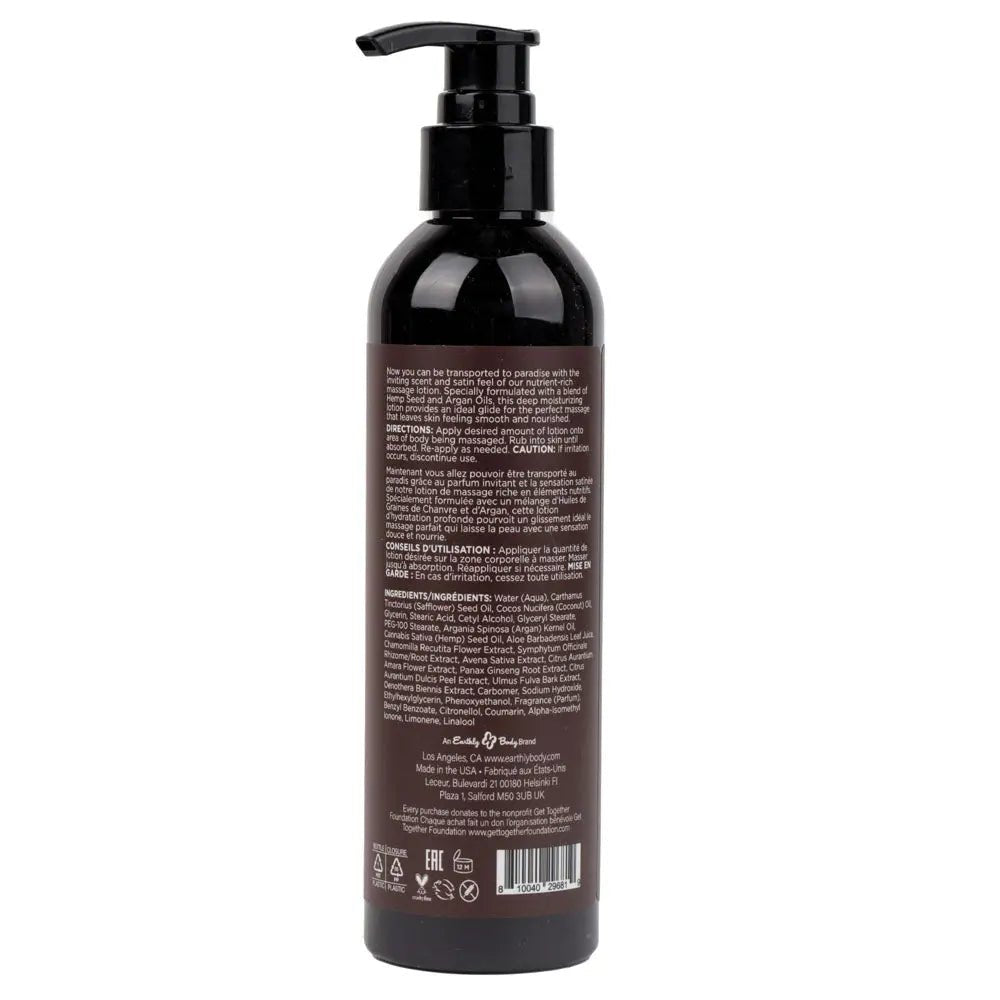 Shop affordable quality Hemp Seed Massage Lotion - Kashmir Musk (Brandy, Jasmine, Cedarwood Musk) Scented - 237 ml Bottle - Discreet Intimate Essentials - LOTIONS & LUBES - Earthly Body