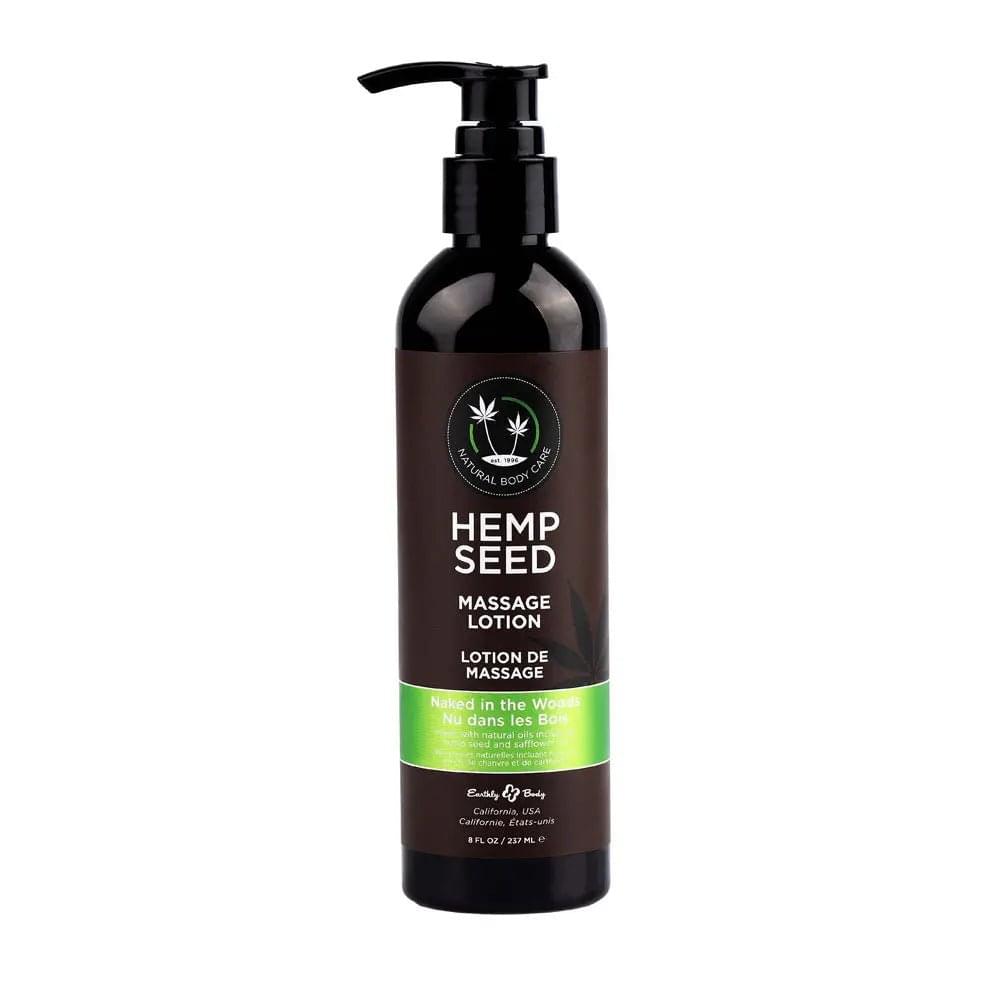 Hemp Seed Massage Lotion - Naked In The Woods ( Tea & Ginger) Scented - 237 ml Bottle Earthly Body Discreet Intimate Essentials.