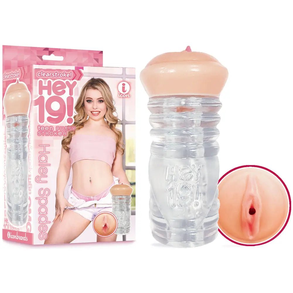 Shop affordable quality Hey 19! Haley Spades - /Clear Teen Vagina Stroker - Discreet Intimate Essentials - MASTURBATORS - Icon Brands