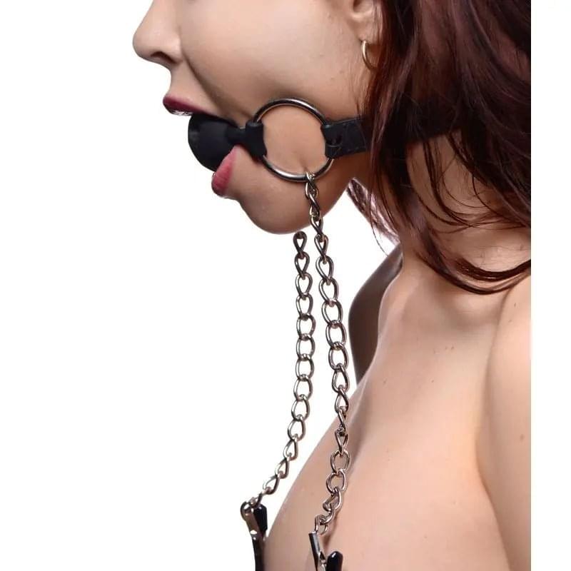 Hinder Breathable Silicone Ball Gag With Nipple Clamps Master Series Discreet Intimate Essentials.
