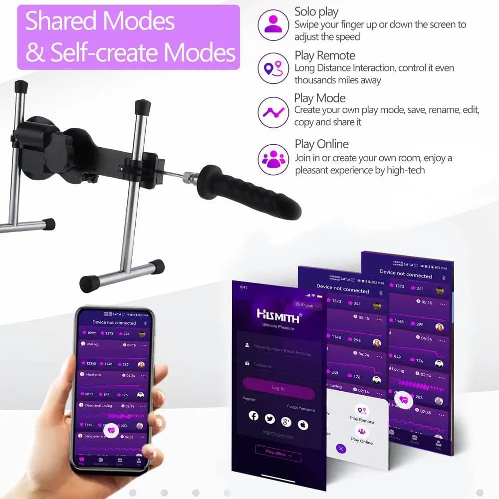 Hismith Mini Pro -  Mains Powered Sex Machine with App Control and Remote Hismith Discreet Intimate Essentials.