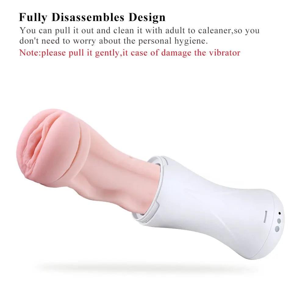 Hismith Vibrating Vagina Stroker Machine Attachment - USB Rechargeable Vibrating Vagina Stroker for Hismith Sex Machines Hismith Discreet Intimate Essentials.