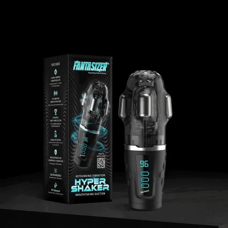 Hypershaker Automatic App Controlled LCD Masturbator Black Peak Performa Discreet Intimate Essentials.