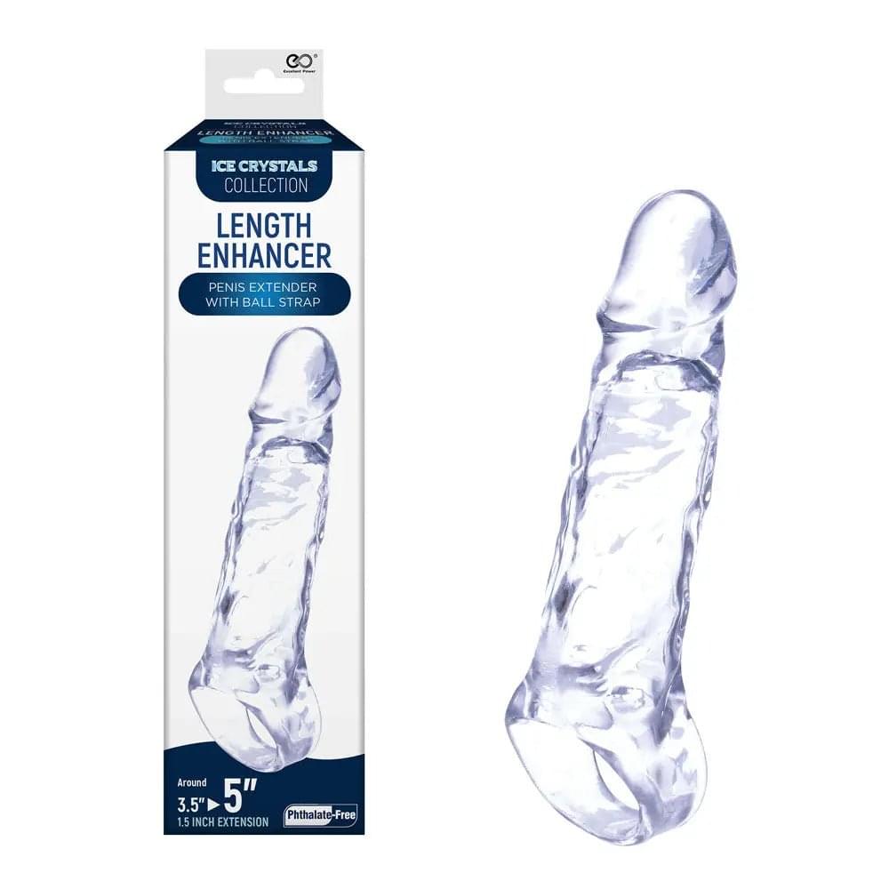 Ice Crystals 1.5 Inch Length Enhancer -  1.5 Inch Penis Extension Sleeve Excellent Power Discreet Intimate Essentials.