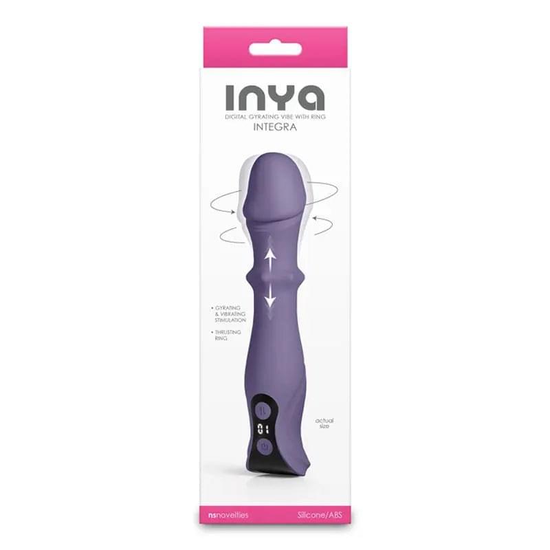 INYA Integra - Gray - Grey 18.2 cm USB Rechargeable Vibrator with Sliding Ring Shaft NS Novelties Discreet Intimate Essentials.