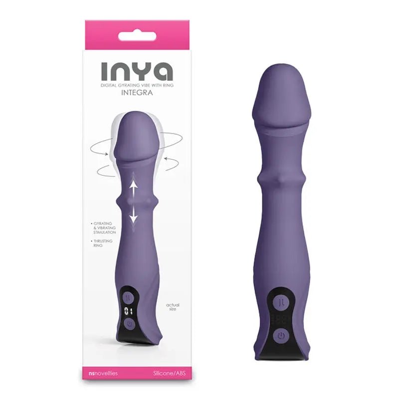Shop affordable quality INYA Integra - Gray - Grey 18.2 cm USB Rechargeable Vibrator with Sliding Ring Shaft - Discreet Intimate Essentials - VIBRATORS - NS Novelties