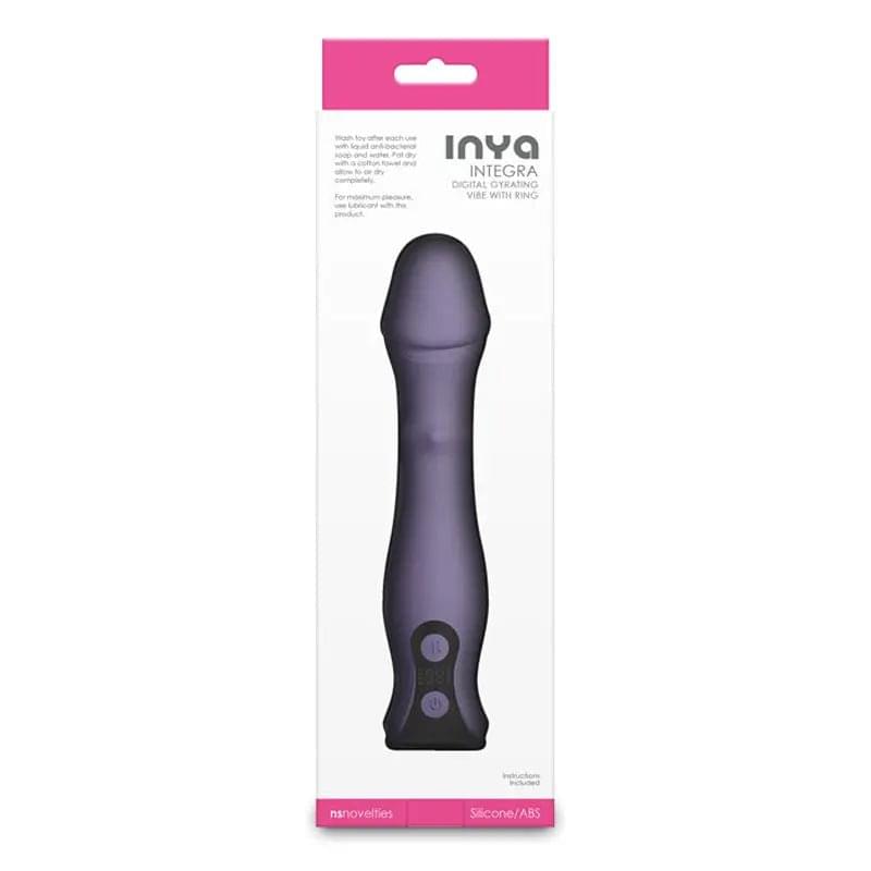 INYA Integra - Gray - Grey 18.2 cm USB Rechargeable Vibrator with Sliding Ring Shaft NS Novelties Discreet Intimate Essentials.