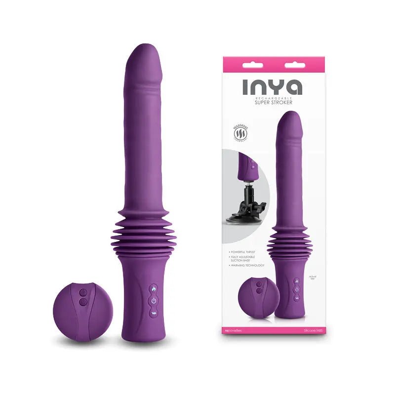 Shop affordable quality INYA Super Stroker - 36.8 cm USB Rechargeable Thrusting Vibrator with Remote Control & Stand - Discreet Intimate Essentials - VIBRATORS - NS Novelties