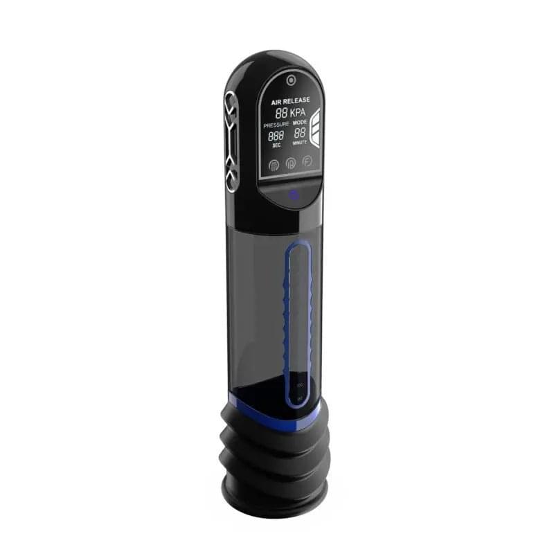ISP90 Curve Infrared Automatic LCD Penis Pump Blue Peak Performa Discreet Intimate Essentials.