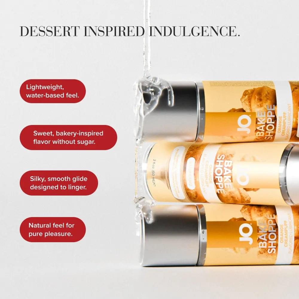 JO Bake Shoppe - Orange Creampuff - Orange Creampuff Flavoured Water Based Lubricant - 60 ml Bottle JO Discreet Intimate Essentials.