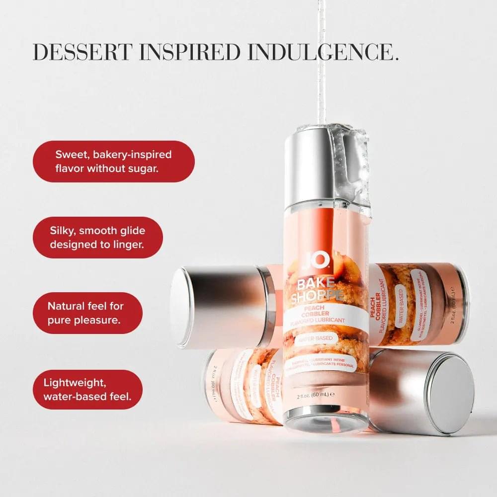 JO Bake Shoppe - Peach Cobbler - Peach Cobbler Flavoured Water Based Lubricant - 60 ml Bottle JO Discreet Intimate Essentials.