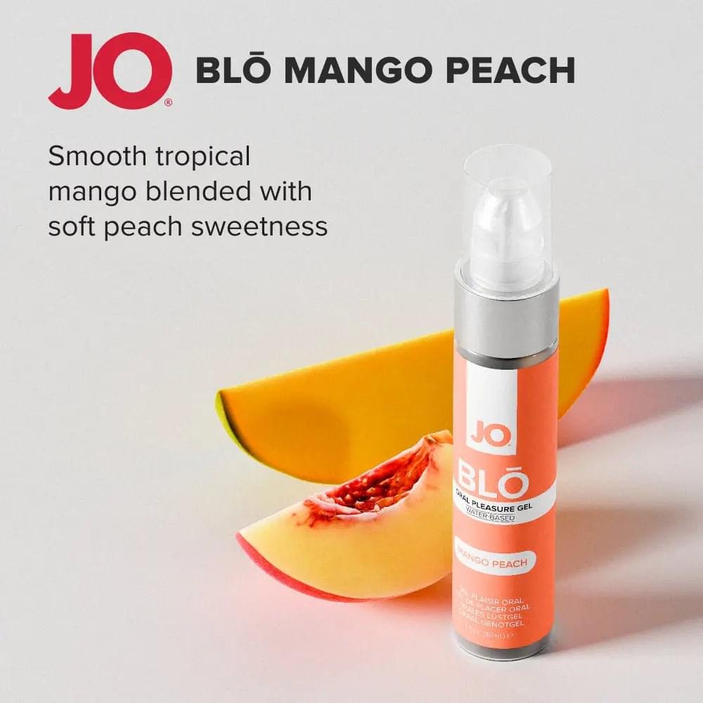 JO Blo Mango Peach - Mango Peach Flavoured Oral Pleasure Gel - 30 ml Bottle JO Discreet Intimate Essentials.
