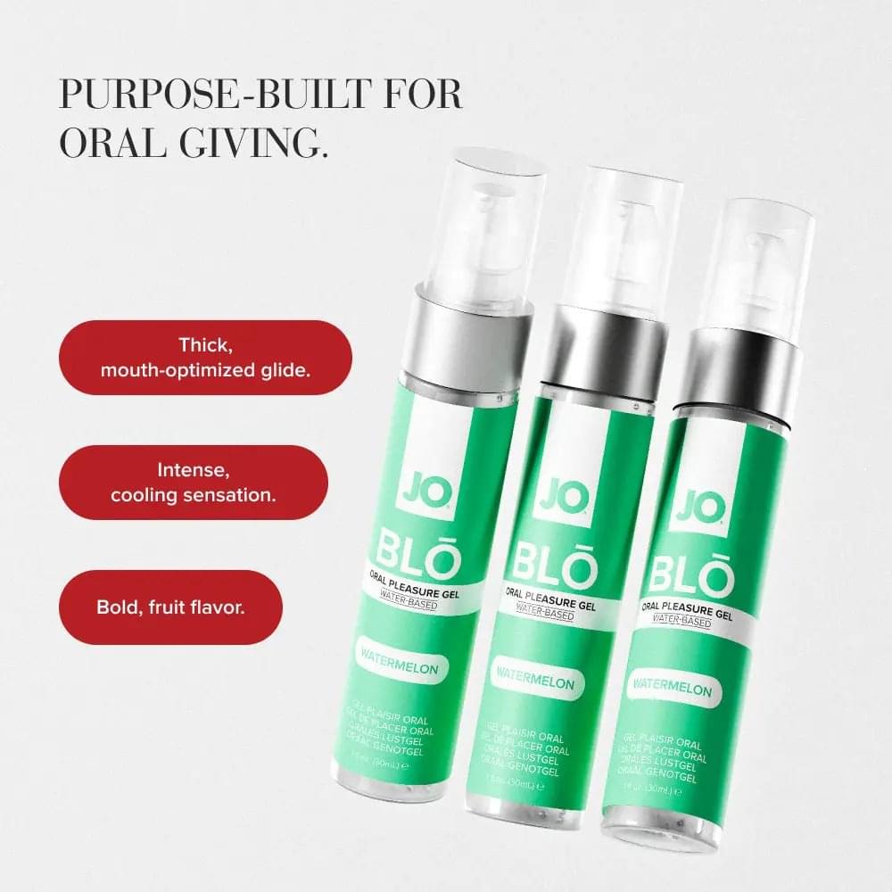 JO Blo Watermelon - Watermelon Flavoured Oral Pleasure Gel - 30 ml Bottle JO Discreet Intimate Essentials.