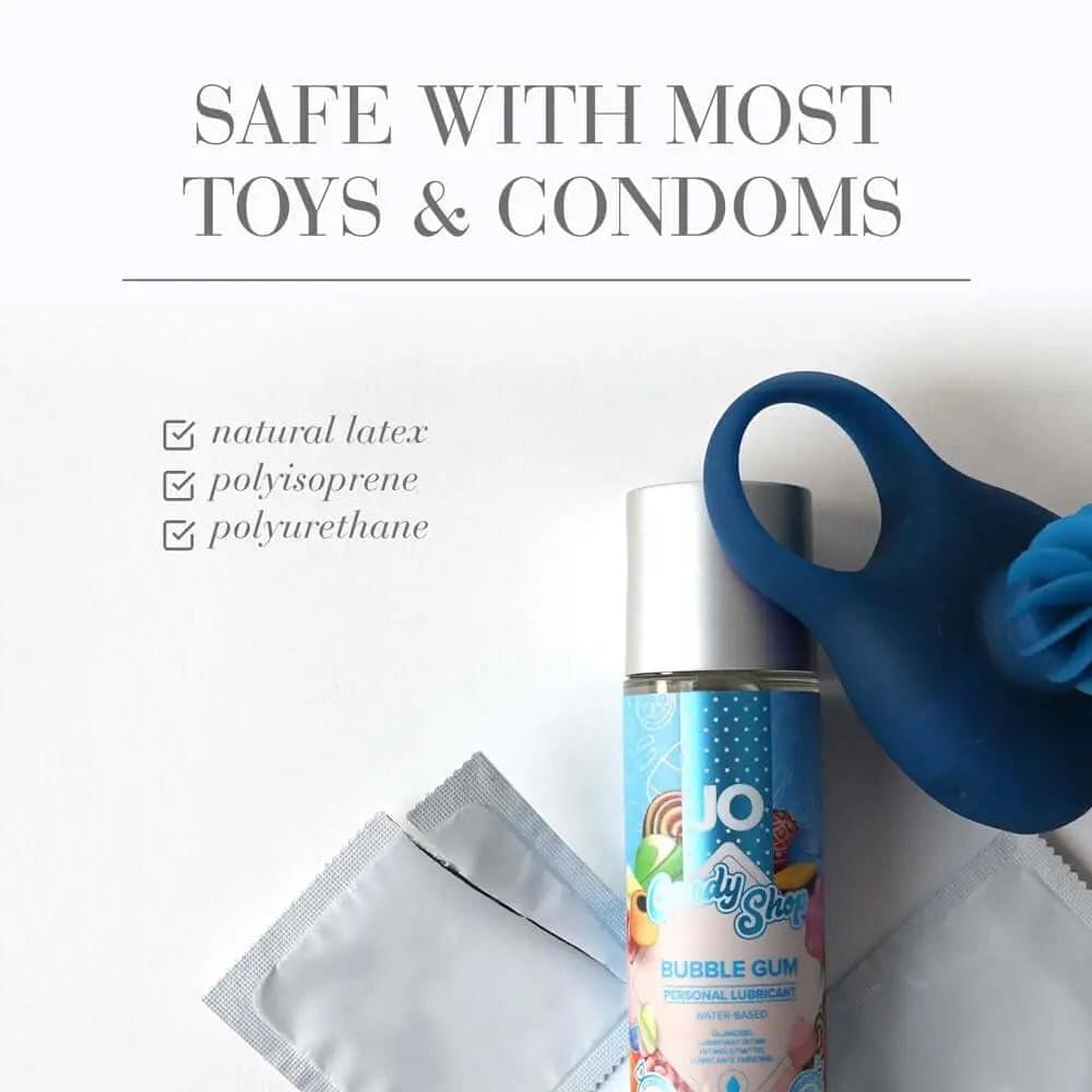 JO Candy Shop Bubblegum Lube - 60 mL - Bubblegum Flavoured Water Based Lubricant - 60 ml Bottle JO Discreet Intimate Essentials.