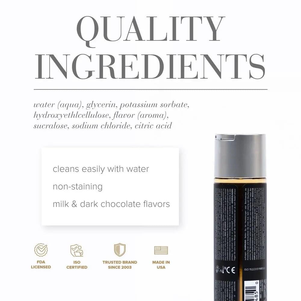 JO Gelato Decadent Double Chocolate Lubricant - 120 mL - Chocolate Flavoured Water Based Lubricant - 120 ml Bottle JO Discreet Intimate Essentials.