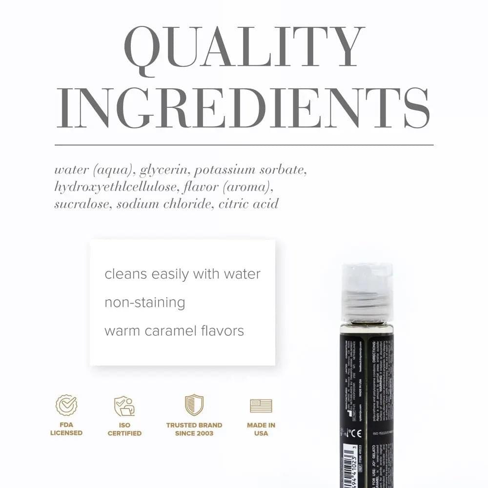 JO Gelato Salted Caramel Lube - 30 mL - Salted Caramel Flavoured Water Based Lubricant - 30 ml Bottle JO Discreet Intimate Essentials.