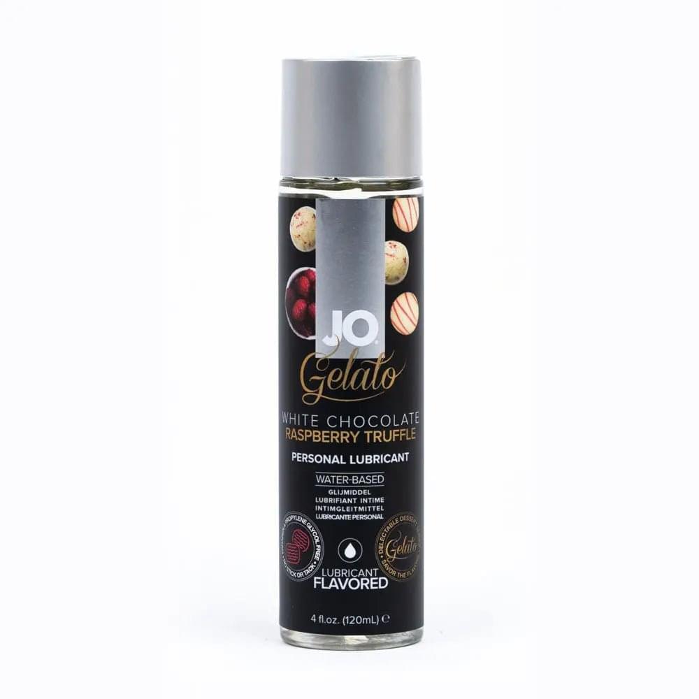 JO Gelato White Chocolate Raspberry Lube - 120 mL - White Chocolate Raspberry Flavoured Water Based Lubricant - 120 ml Bottle JO Discreet Intimate Essentials.