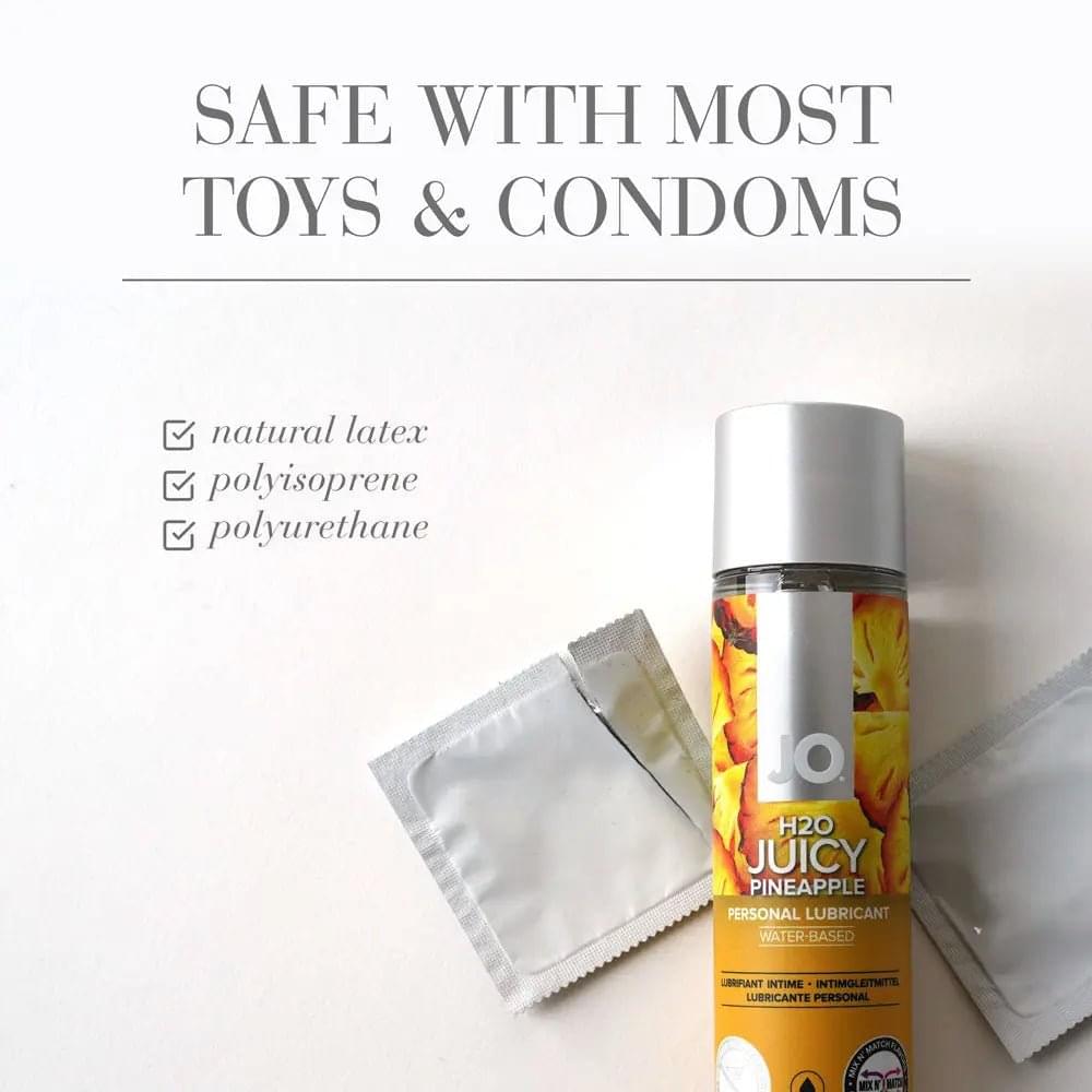 JO H2O Juicy Pineapple Lube - 120 mL - Pineapple Flavoured Water Based Lubricant - 30 ml Bottle JO Discreet Intimate Essentials.