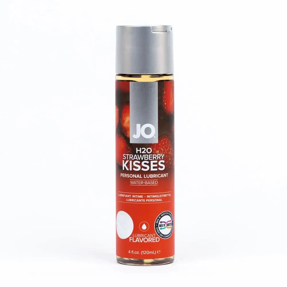 JO H2O Strawberry Kisses Lube - 120 mL - Strawberry Flavoured Water Based Lubricant - 120 ml Bottle JO Discreet Intimate Essentials.