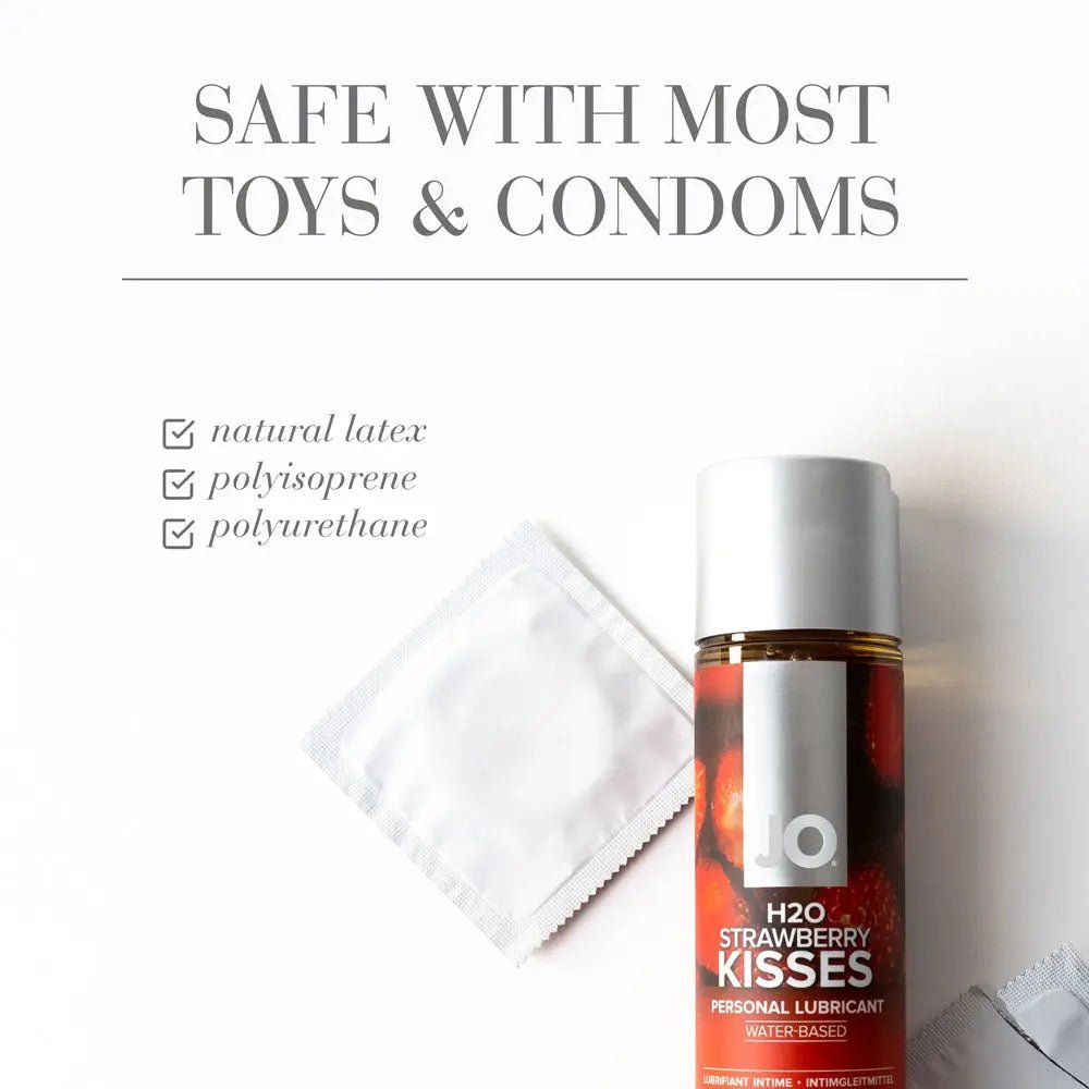 Shop affordable quality JO H2O Strawberry Kisses Lube - 120 mL - Strawberry Flavoured Water Based Lubricant - 120 ml Bottle - Discreet Intimate Essentials - LOTIONS & LUBES - JO