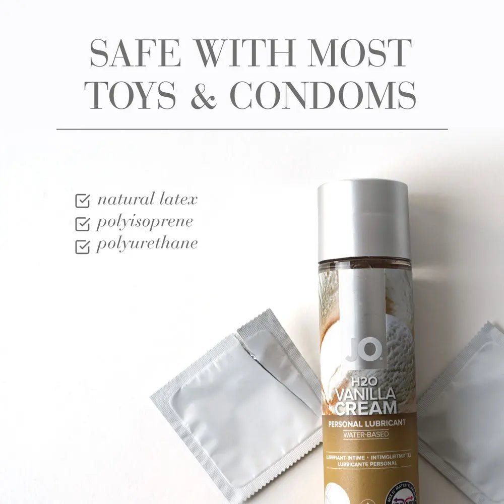 Shop affordable quality JO H2O Vanilla Cream Lube - 120 mL - Vanilla Flavoured Water Based Lubricant - 120 ml Bottle - Discreet Intimate Essentials - LOTIONS & LUBES - JO