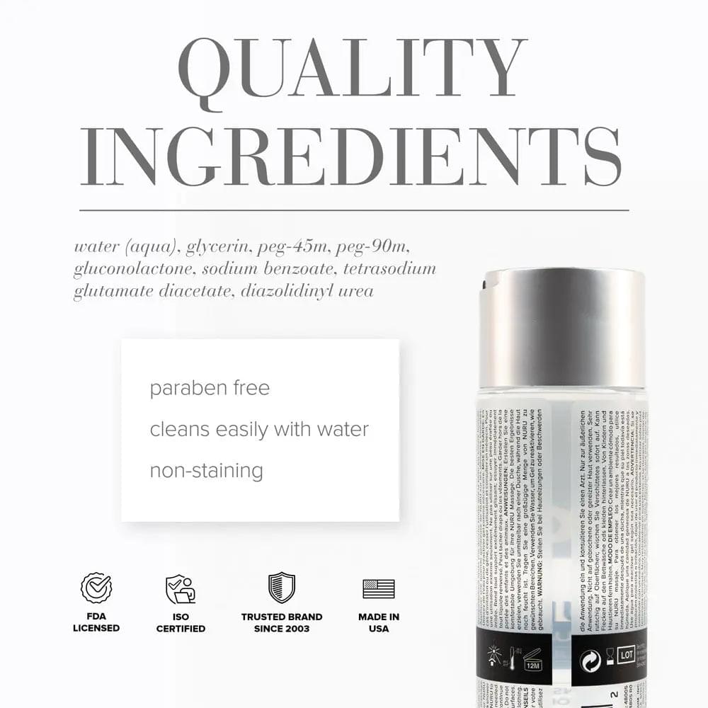 JO Nuru Massage Gel - 240ml - Nuru Massage Lubricant - 240 ml Bottle JO Discreet Intimate Essentials.
