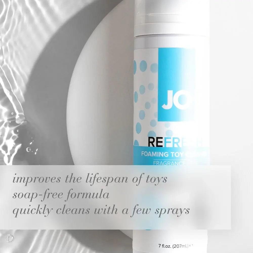 JO Refresh Foaming Toy Cleaner - 50 mL - Foaming Toy Cleaner - 50 ml Bottle JO Discreet Intimate Essentials.