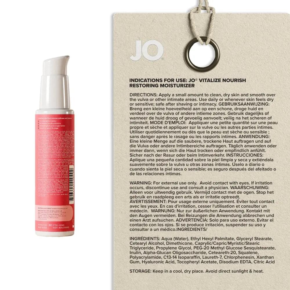 JO Vitalize - Nourish Restoring Moisturiser - 60 ml Bottle JO Discreet Intimate Essentials.