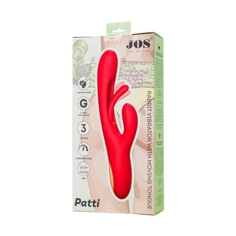 JOS Patti Moving Tongue Rabbit Vibrator Red JOS Discreet Intimate Essentials.