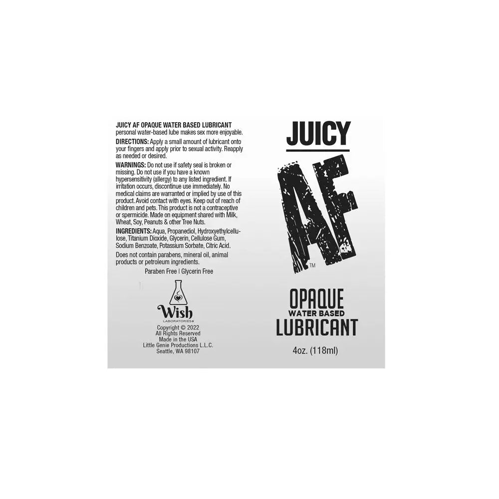 Shop affordable quality Juciy AF - Waterbased Opaque Lube - 118 ml - Waterbased Cum Lube - 118 ml - Discreet Intimate Essentials - LOTIONS & LUBES - Little Genie
