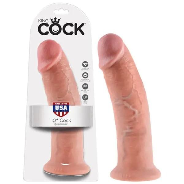 King Cock 10'' Cock -  25.4 cm (10'') Dong Pipedream Discreet Intimate Essentials.