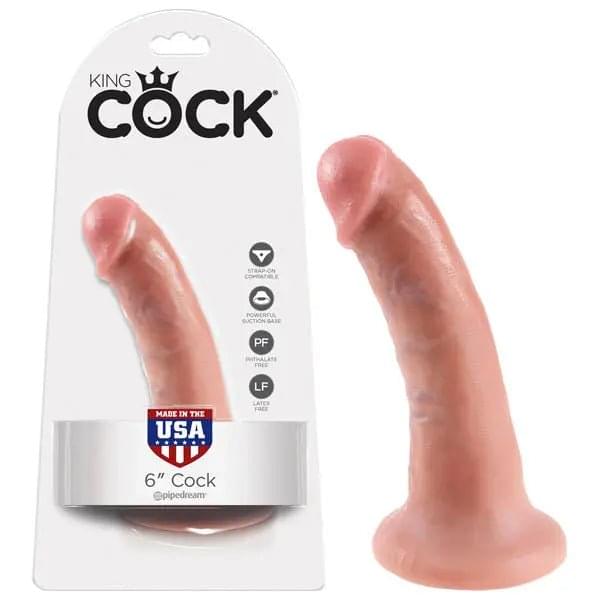King Cock 6'' Cock -  15.2 cm (6'') Dong Pipedream Discreet Intimate Essentials.