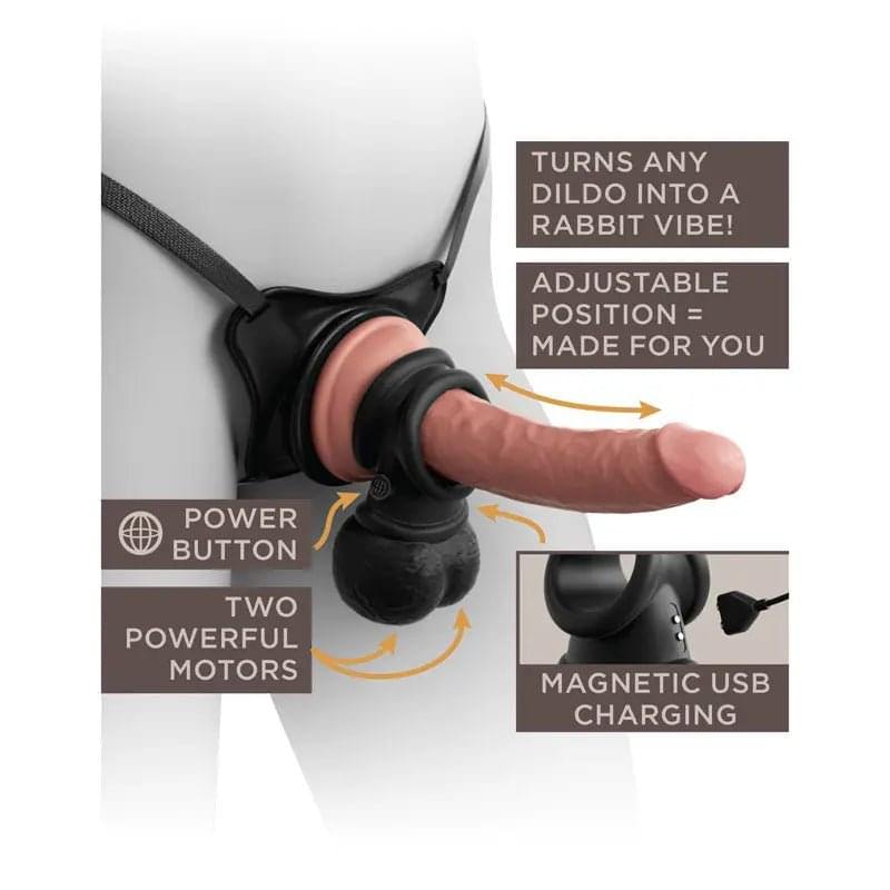 King Cock Elite The Crown Jewels Vibrating Silicone Balls -  USB Rechargeable Vibrating Cock Ring Pipedream Discreet Intimate Essentials.