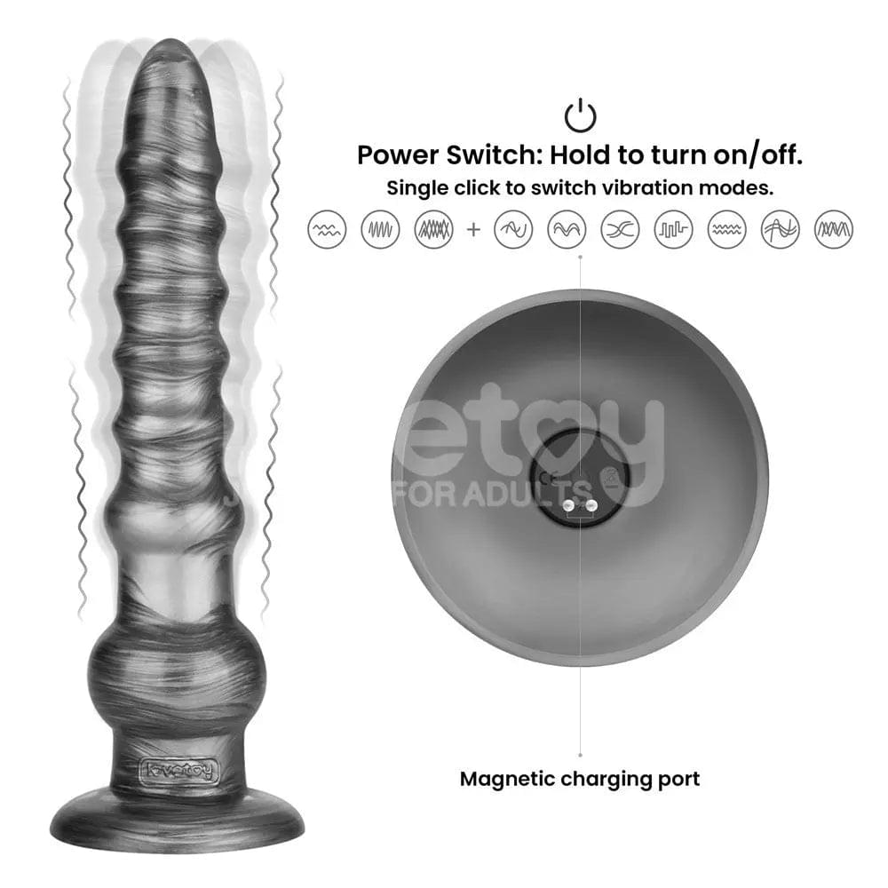 King Sized Vibrating Vibrax Slider - Grey 32.3 cm (12.5'') USB Rechargeable Vibrating Dildo Lovetoy Discreet Intimate Essentials.