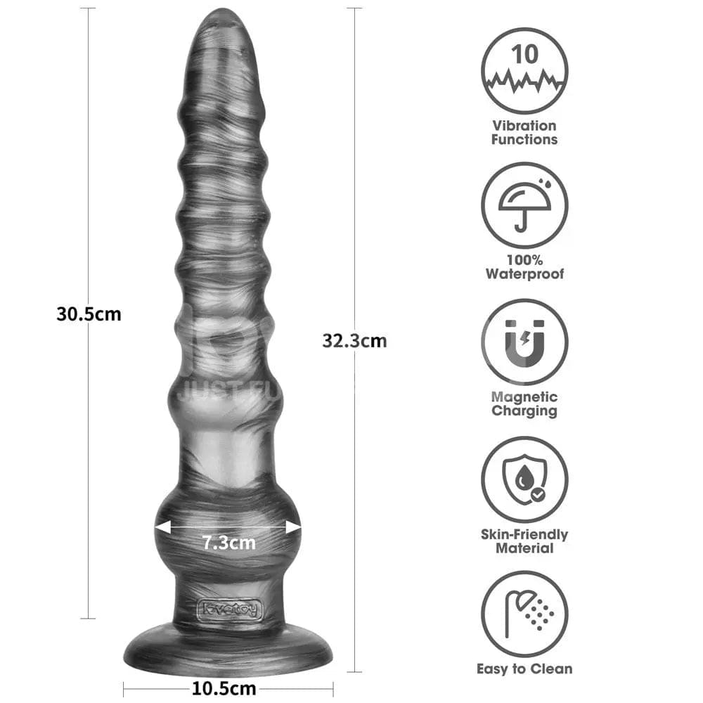 King Sized Vibrating Vibrax Slider - Grey 32.3 cm (12.5'') USB Rechargeable Vibrating Dildo Lovetoy Discreet Intimate Essentials.