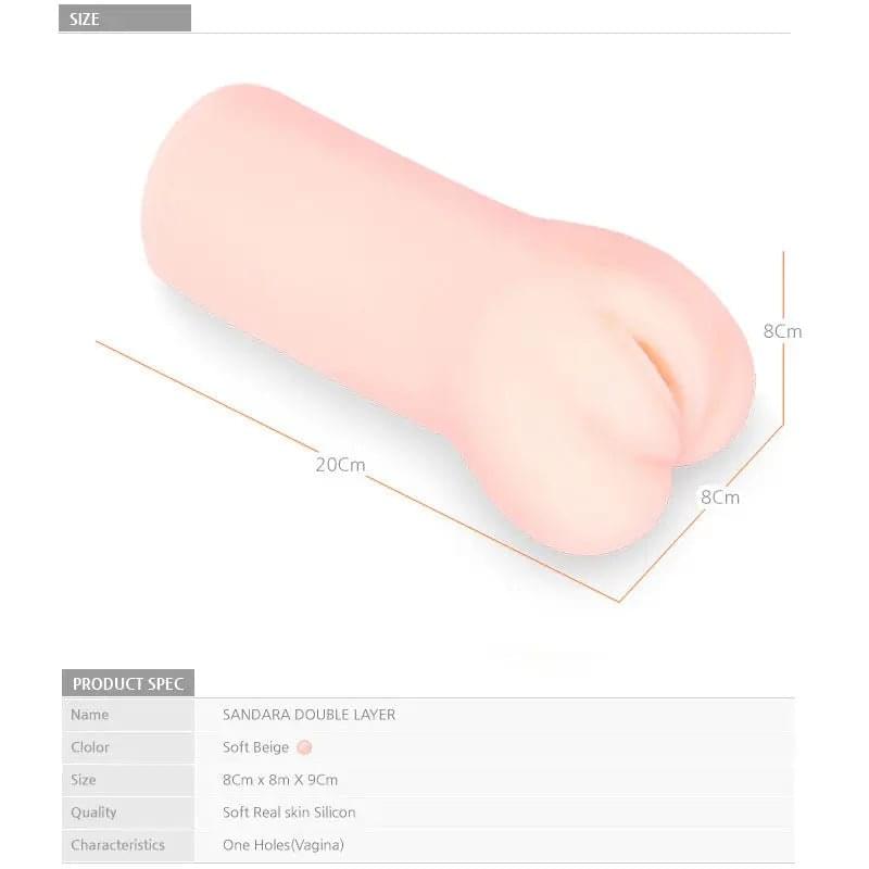 Kokos Sandara -  Dual Layer Vagina Stroker Kokos Discreet Intimate Essentials.