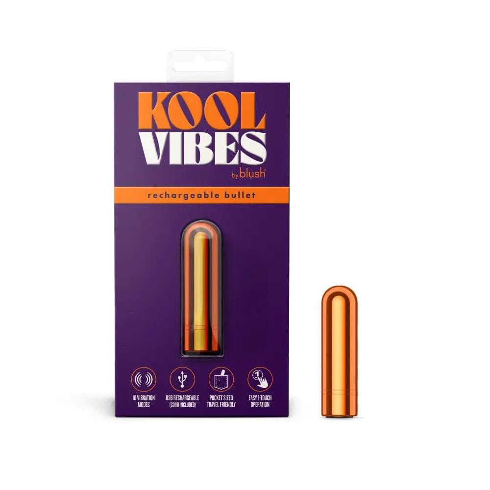 Kool Vibes - Rechargeable Mini Bullet - Tangerine - Orange 6.4 cm USB Rechargeable Bullet Blush Novelties Discreet Intimate Essentials.