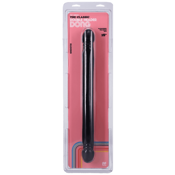 The Classic Double Header Dong - 18" - Smooth (Black)