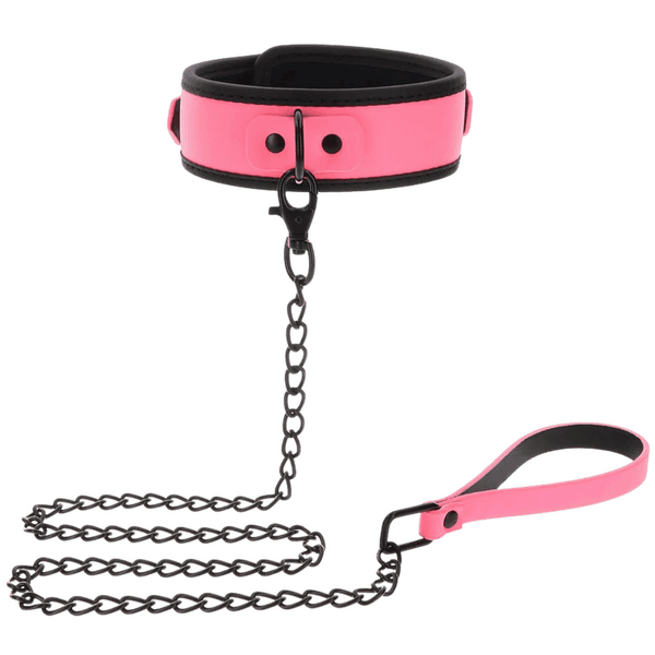 Glow Collar and Chain Leash (Pink)