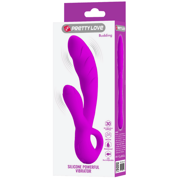 Silicone Powerful Vibrator - Budding (Purple)