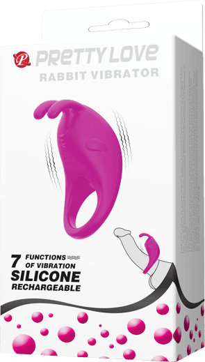 Rechargeable Rabbit Vibrator Cockring (Black)