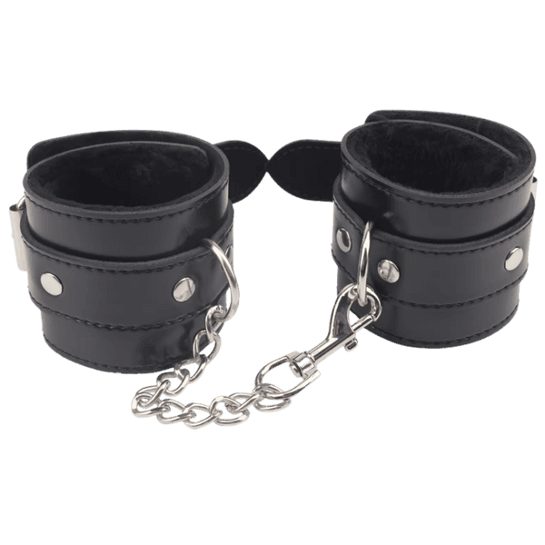 Obey Me Leather Hand Cuffs (Black)