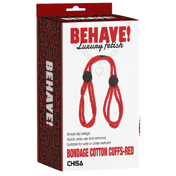 Bondage Cotton Cuffs (Red)