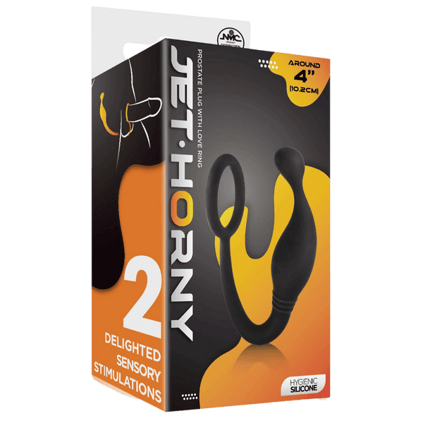 Prostate Plug with Love Ring - 4" (Black)