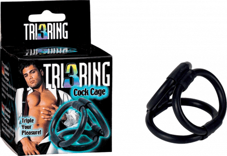 Tri Ring 3 Cock Cage (Black)