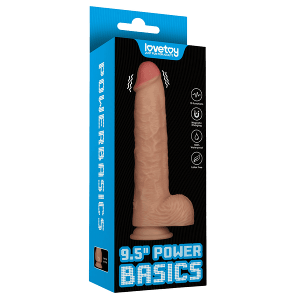 9.5" Vibrating Power Basics Cock (Flesh)
