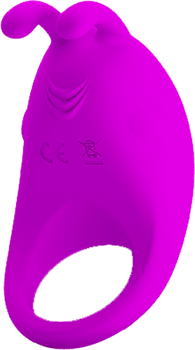 Rechargeable Rabbit Vibrator Cockring (Black)