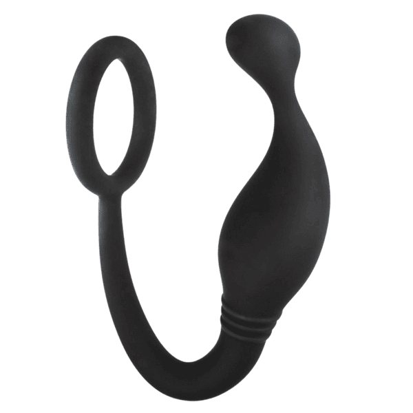 Prostate Plug with Love Ring - 5" (Black)